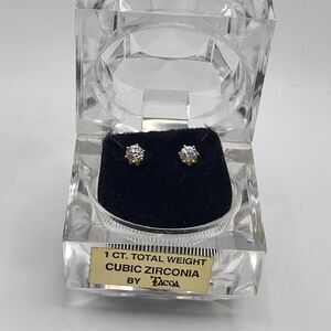 Tacoa 1 Ct Total Weight Cubic Zirconia Stud Earrings